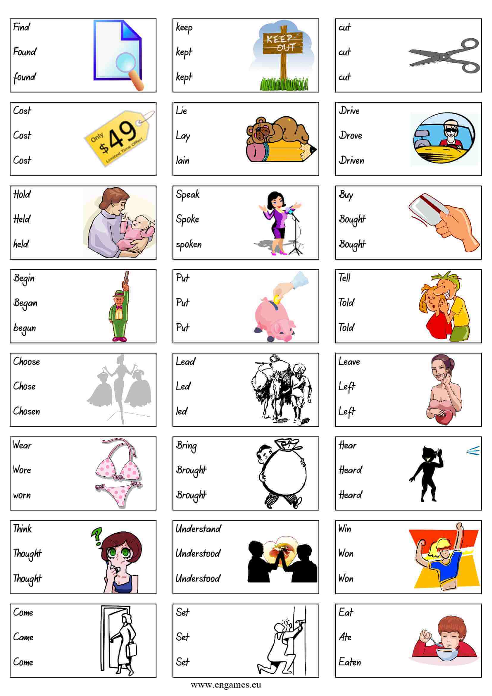 Worksheets To Learn Irregular Verbs