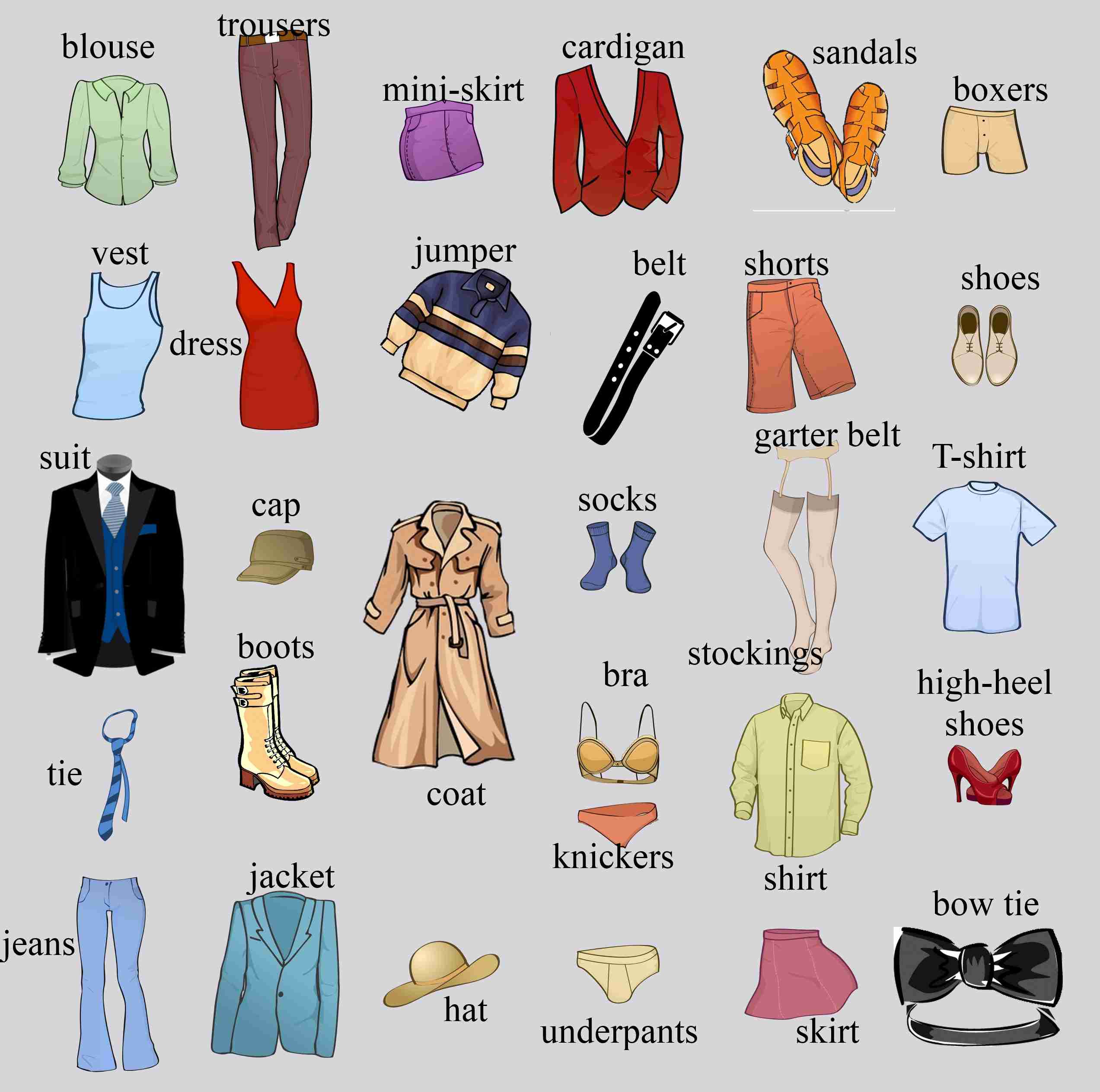 clothes 英文